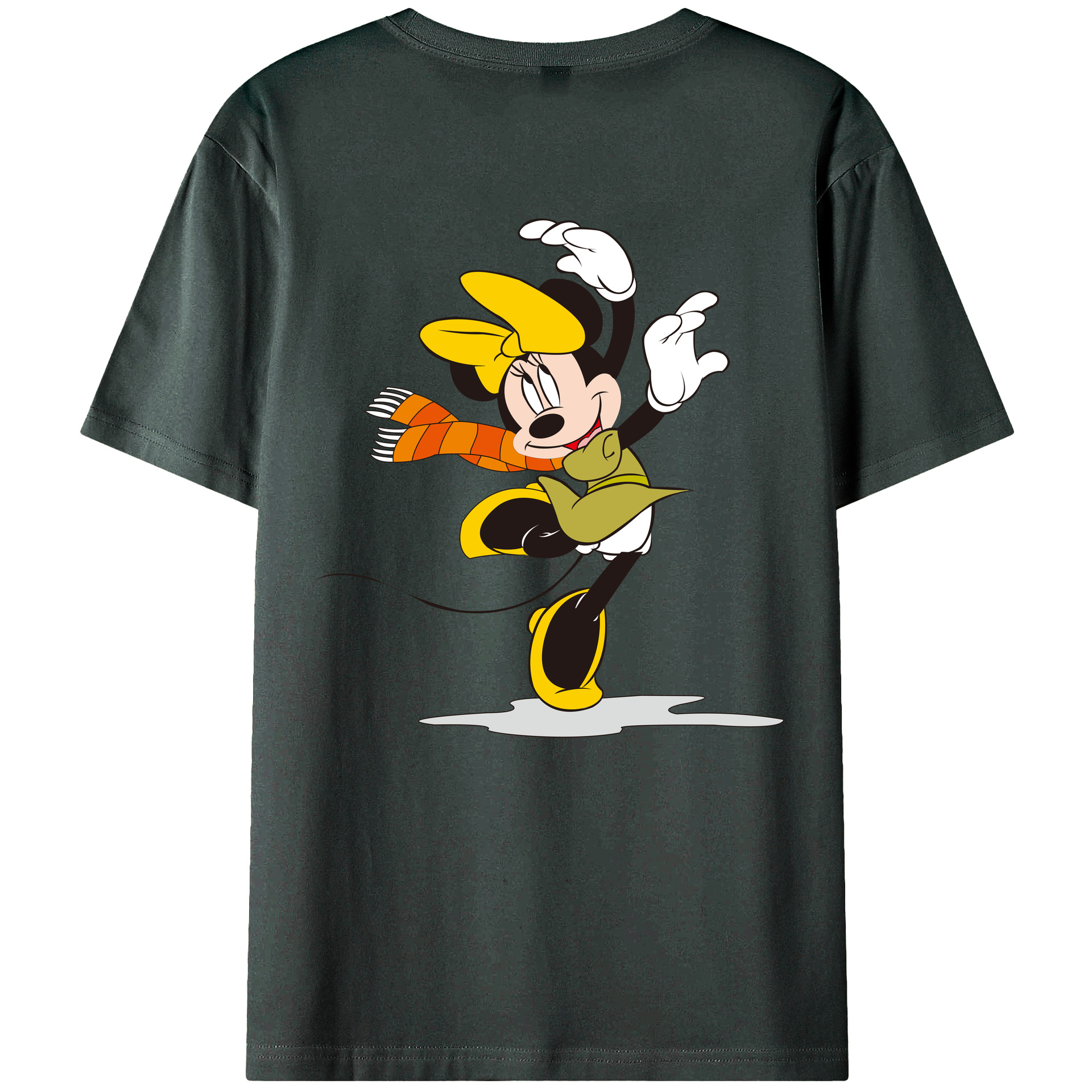 ミッキーマウス Mickey Mouse 綿100％ メンズ半袖Tシャツ（バックプリント） 通気性